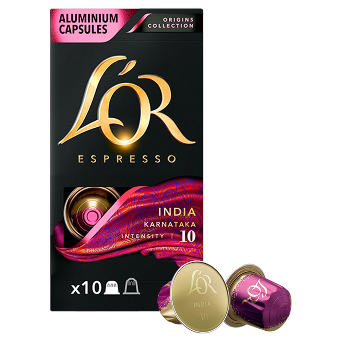 L'OR Café Capsules Espresso India  Intensité 10 10 pièces