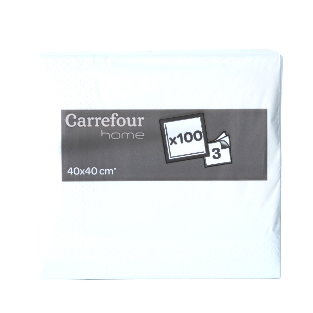 Carrefour Home 100 Serviettes 40x40 cm Blanc