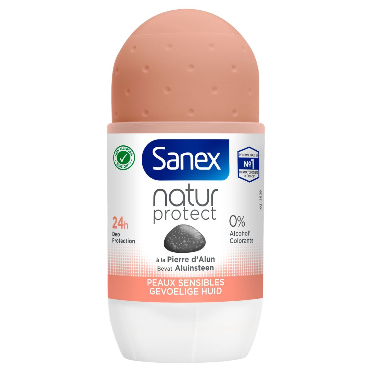 Sanex déodorant Naturprotect peaux sensibles roll 0% alcool 24h 50ml