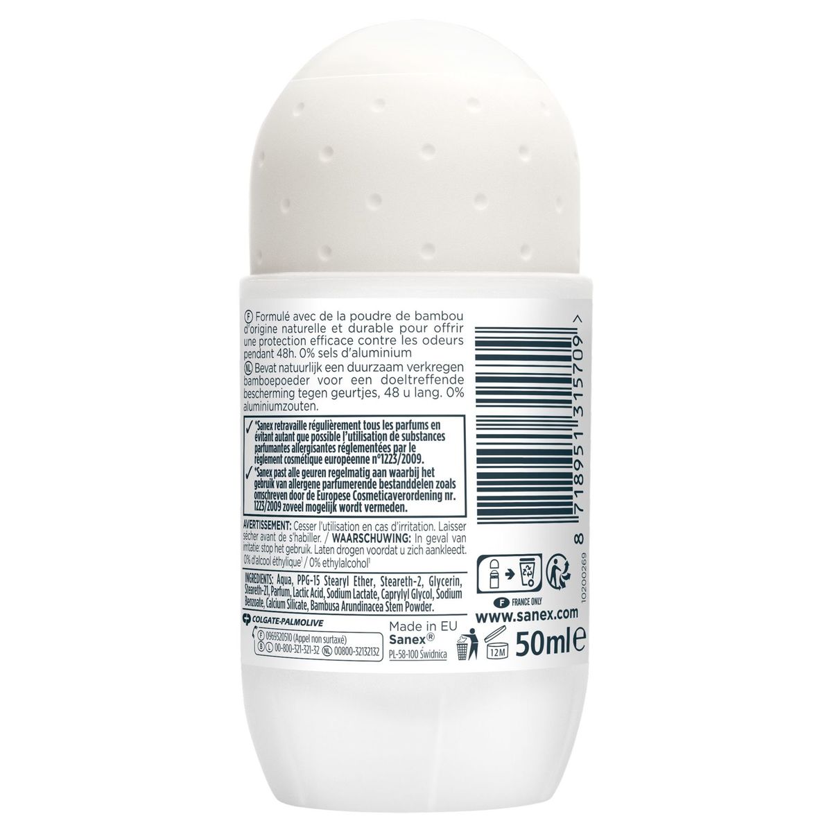 Sanex deodorant Naturprotect natural Bamboo efficacy roll-on 50ml