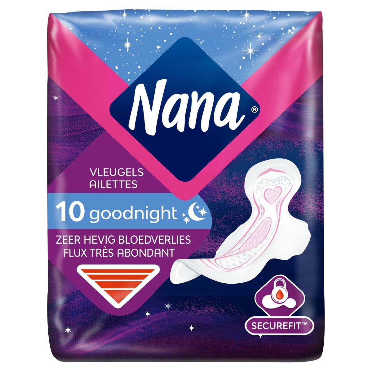 Nana Goodnight Ultra Large Serviette Hygiénique - 10 Pièces