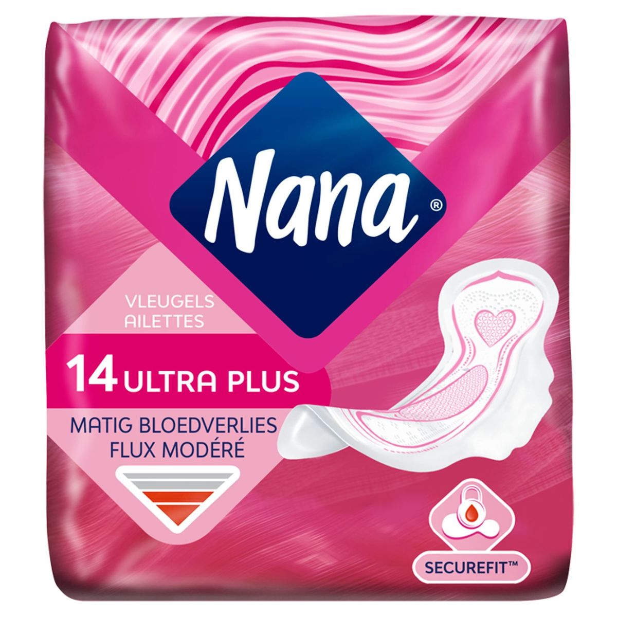 Nana Ultra Regulier / Normal Plus Maandverband Vleugels 14 Stuks