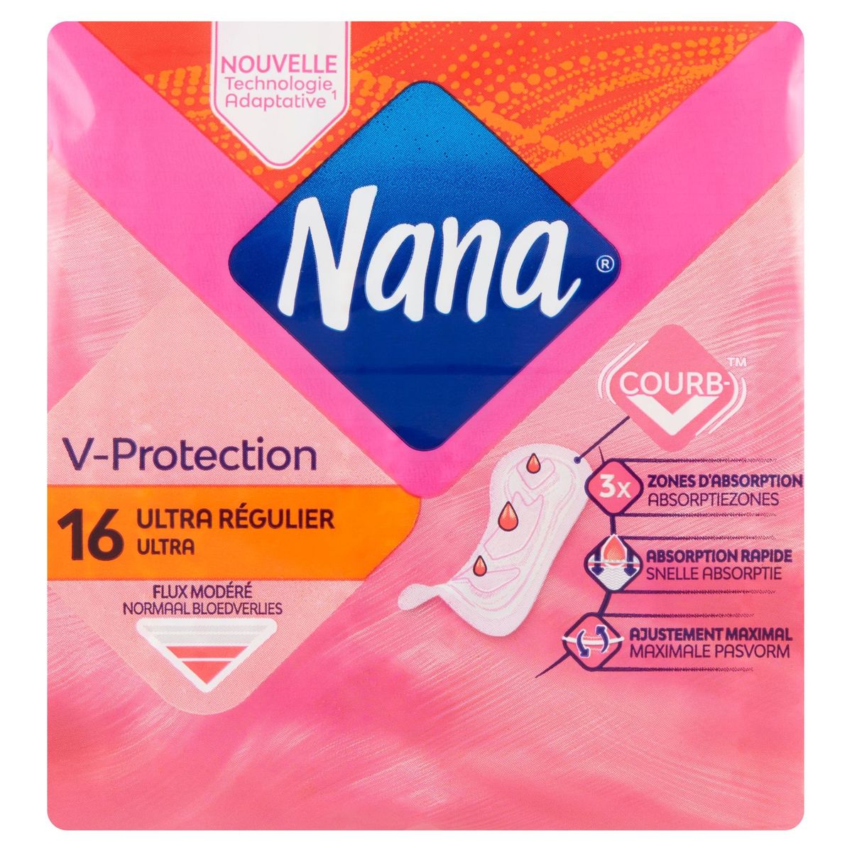 Nana Ultra Regulier / Normal Maandverband Normale Menstruatie 16 Stuks
