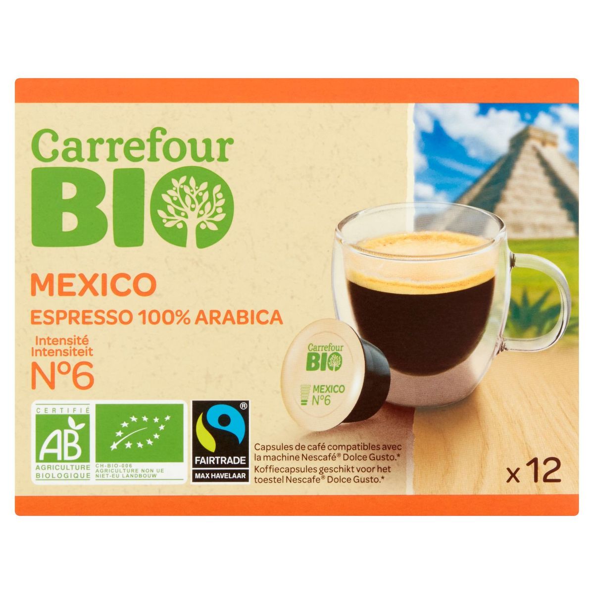 Carrefour Bio Mexico Espresso 100% Arabica 12 x 5.8 g
