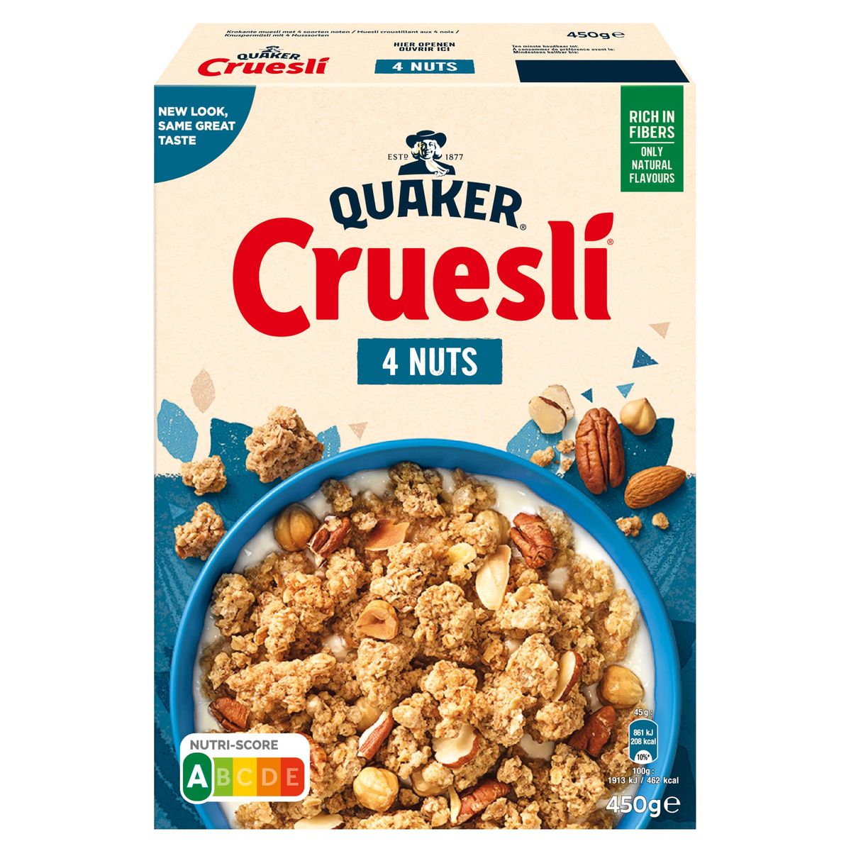 Quaker Cruesli 4 Noten Ontbijtgranen 450 gr
