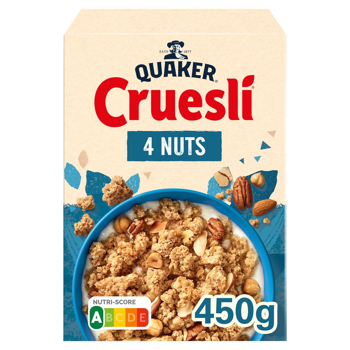 Quaker Cruesli 4 Noten Ontbijtgranen 450 gr