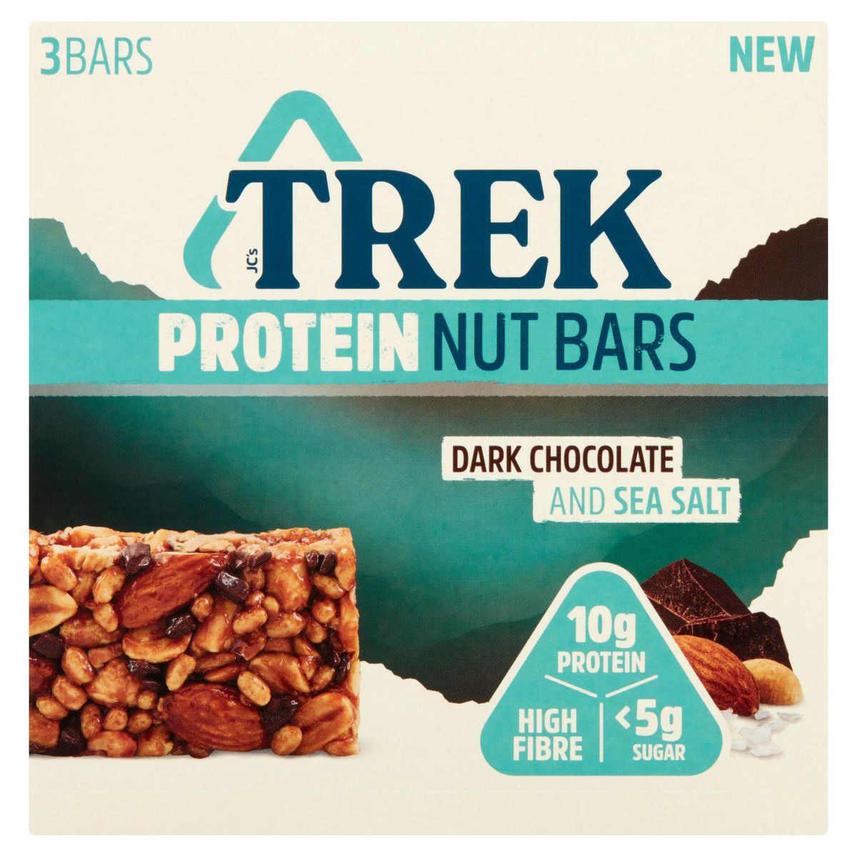 Trek Protein Nut Bars Dark Chocolate and Sea Salt 3 x 40 g