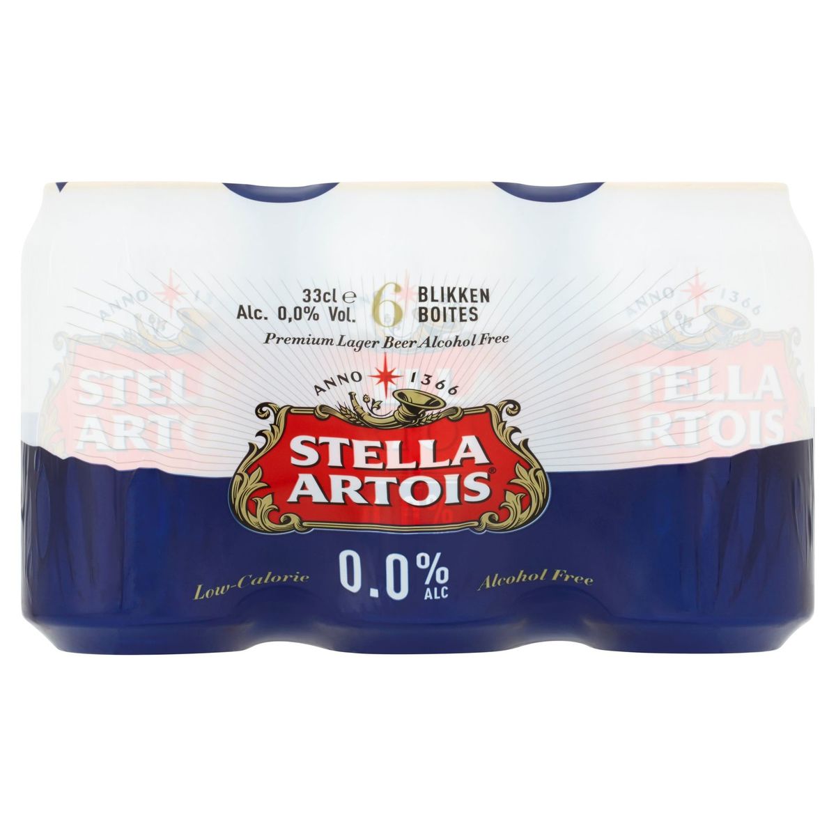 Stella Artois 0.0% Alc 6 Blikken 33 cl