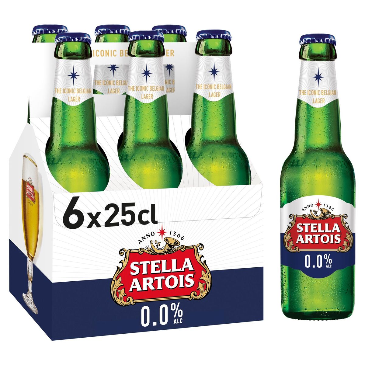 Stella Artois 0.0% Alc Flessen 6 x 25 cl