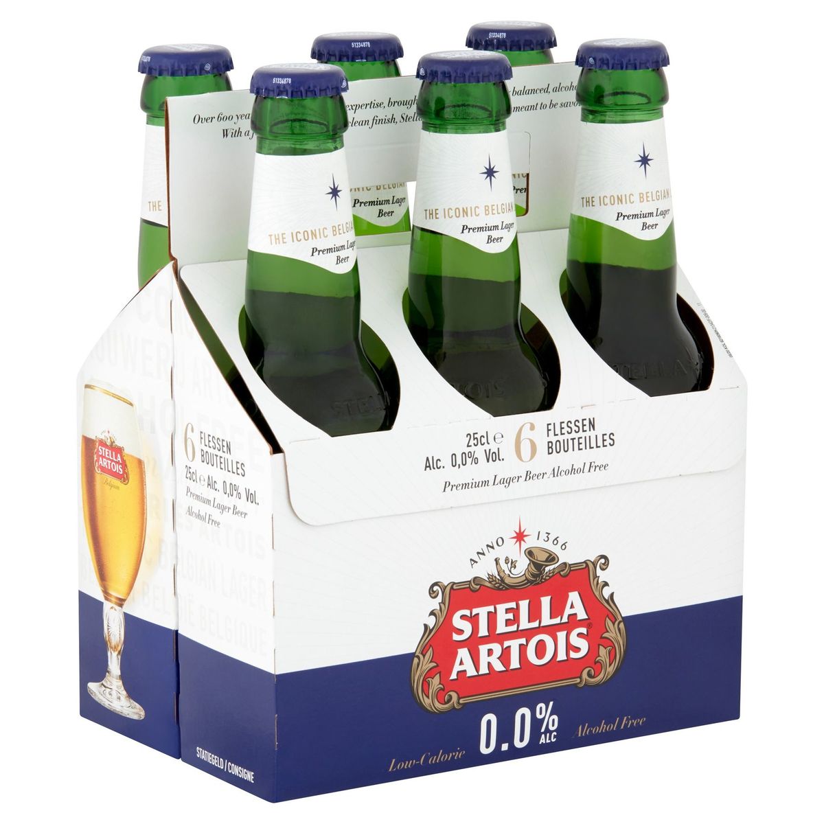 Stella Artois 0.0% Alc Flessen 6 x 25 cl