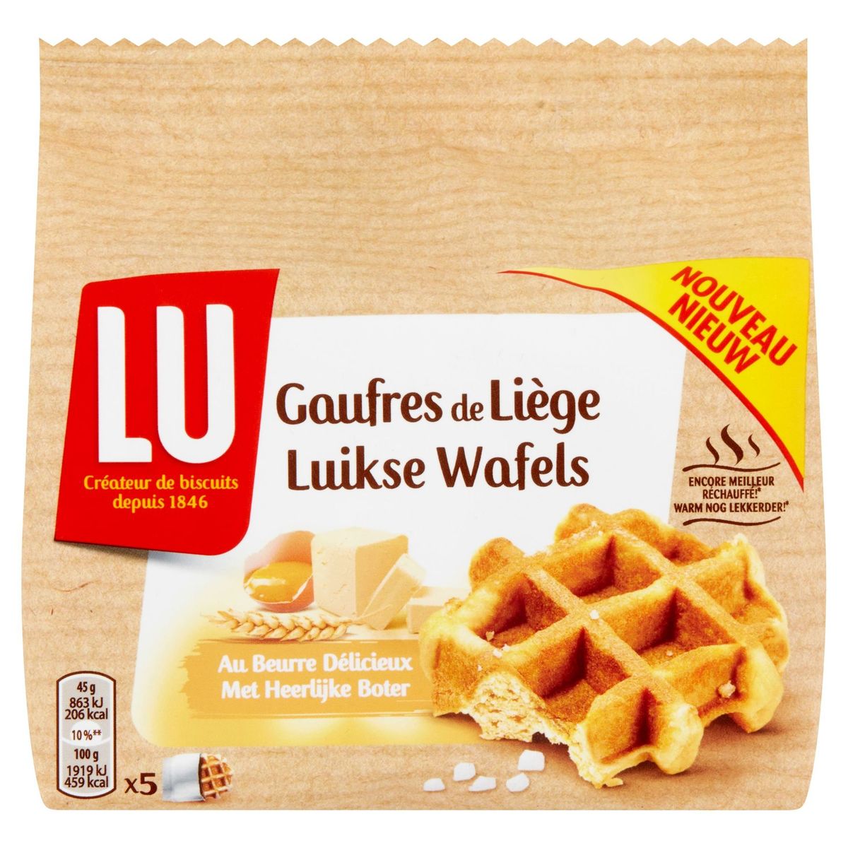 LU Biscuits Gaufres De Liège Au Beurre Délicieux 225 g