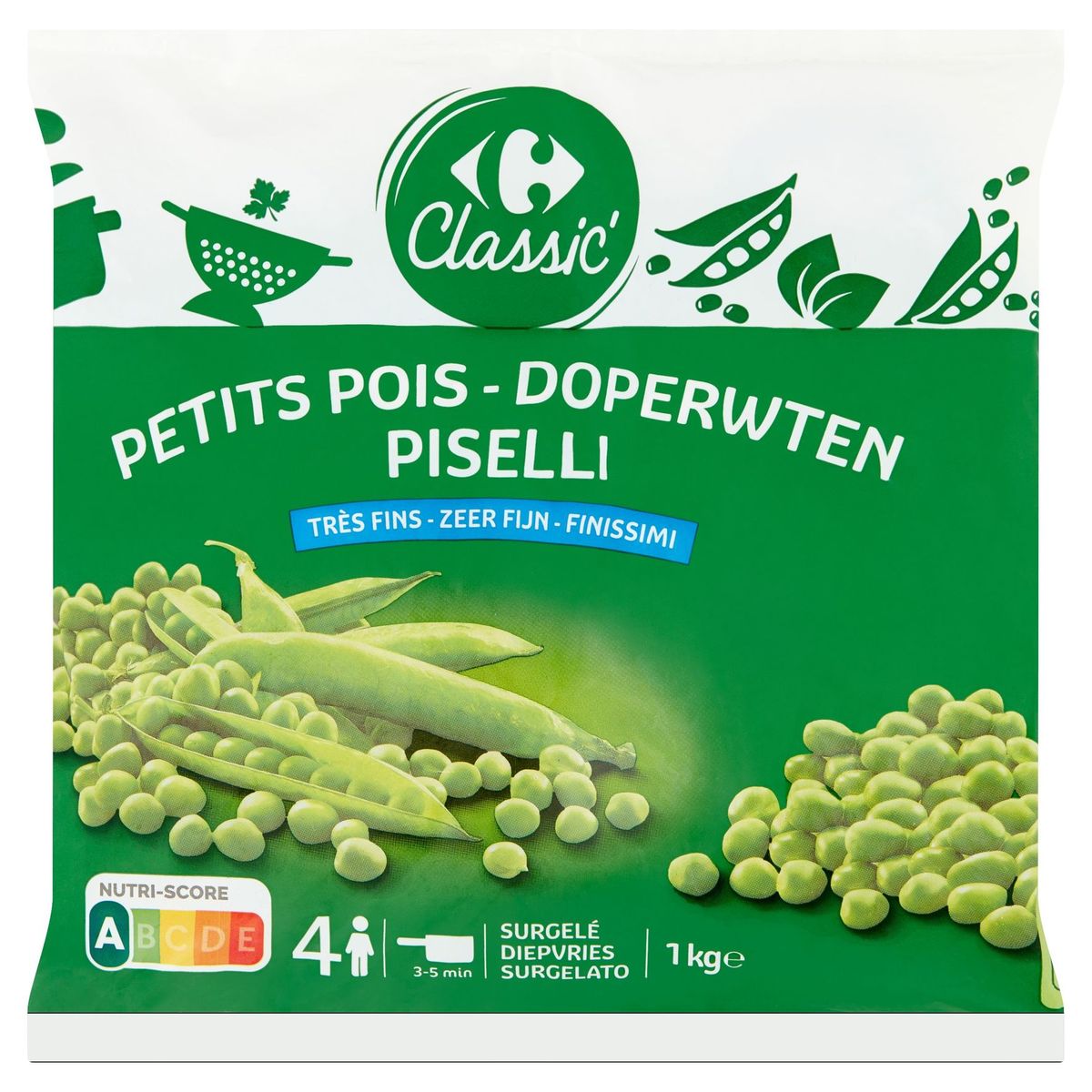 Carrefour Classic' Petits Pois Très Fins 1 kg
