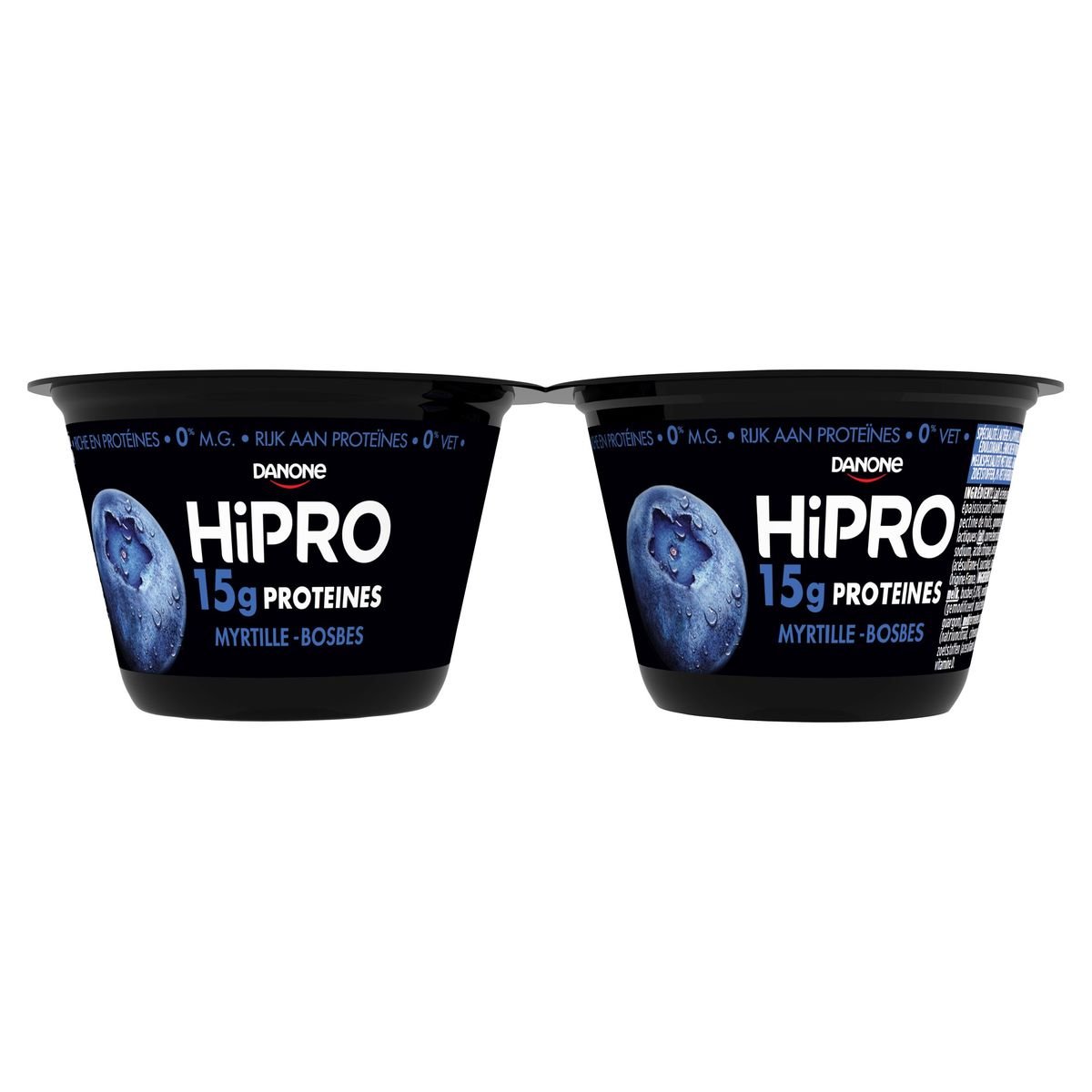 HiPRO Melkproducten 15 g Bosbessmaak Proteïnes 0% vet 2x 160g