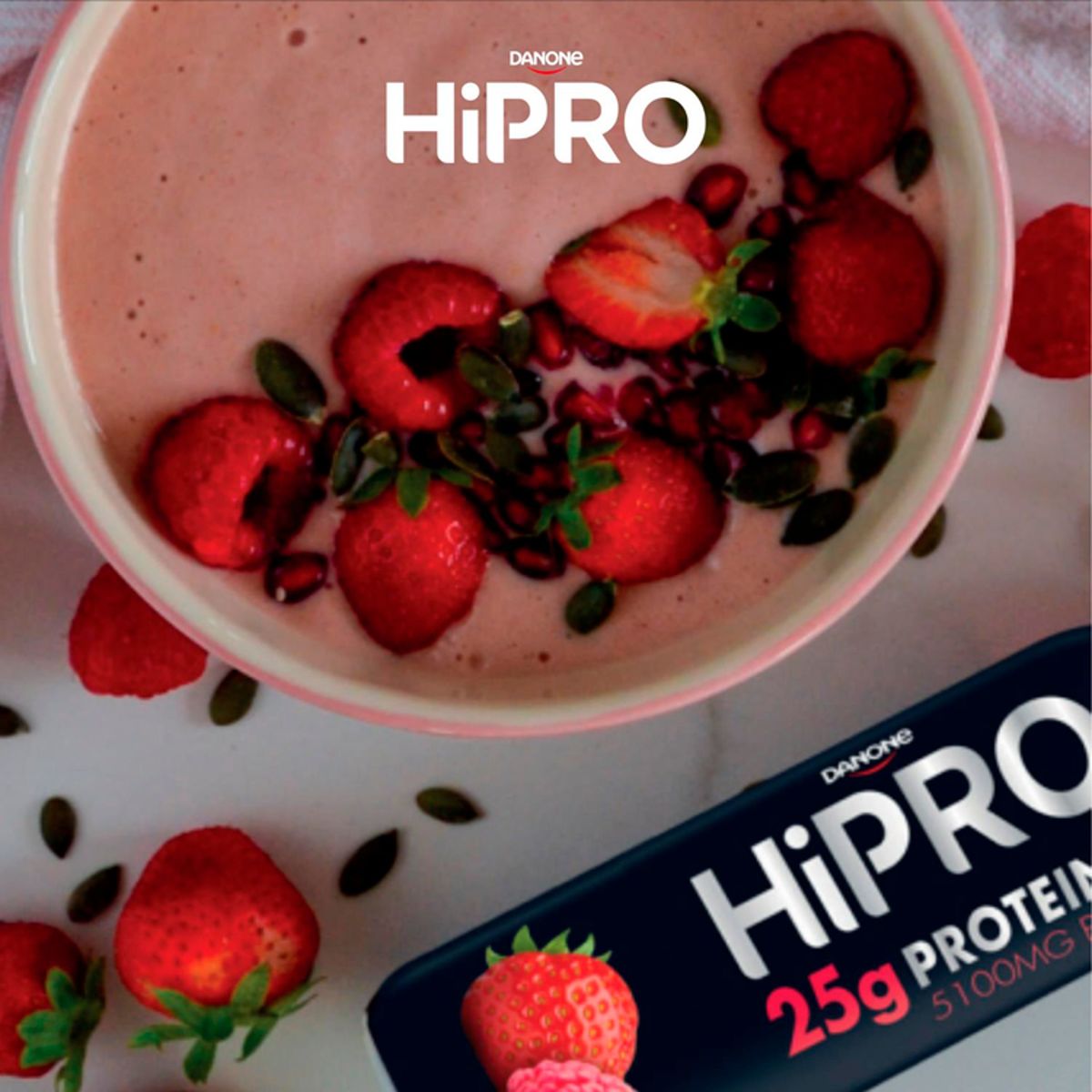 HiPRO Drinkbare Eiwitdrank 25g Aardbei Framboos smaak 0% vet 300 ml