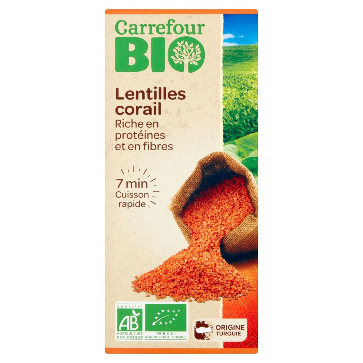 Carrefour Bio Lentilles Corail 450 g