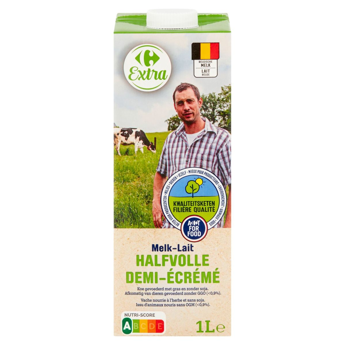 Carrefour Extra FQC Lait Demi-Écrémé 1 L