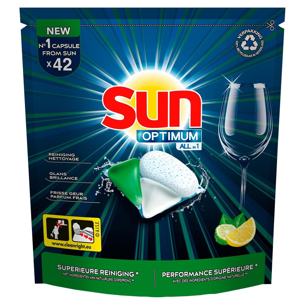 Sun Optimum Capsules Lave-Vaisselle Lemon 42 Tabs
