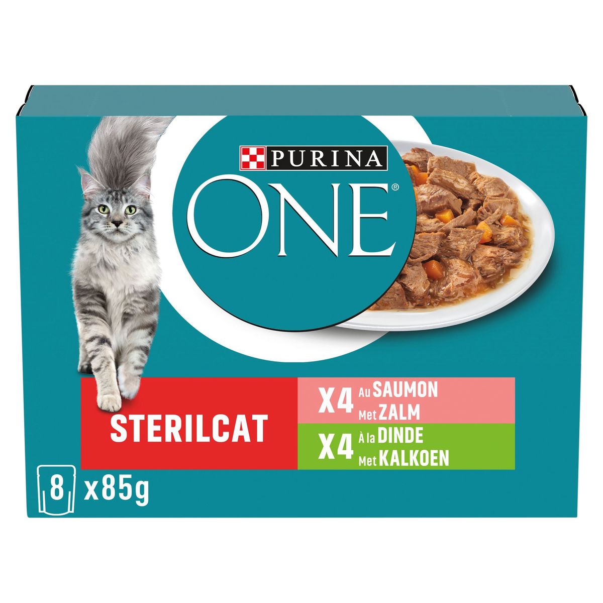Purina ONE Kattenvoeding  Sterilcat Kalkoen 8x85g