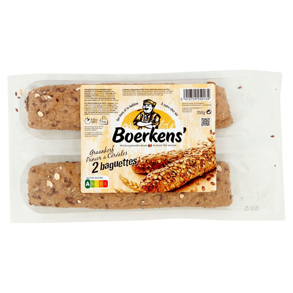 Boerkens' Panier de Céréales 2 Baguettes 250 g