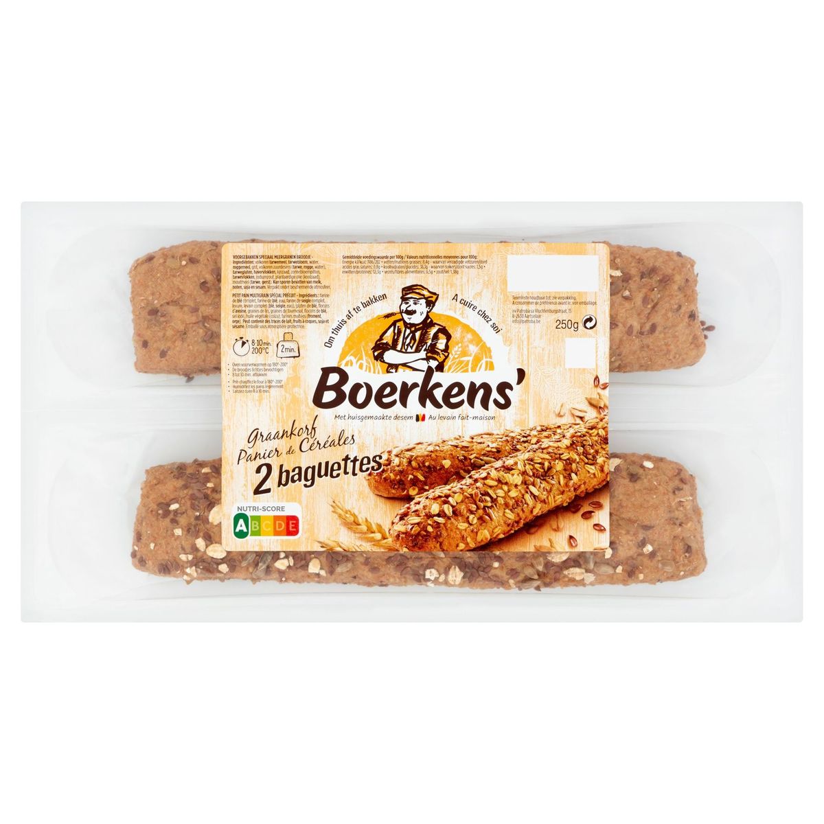 Boerkens' Panier de Céréales 2 Baguettes 250 g