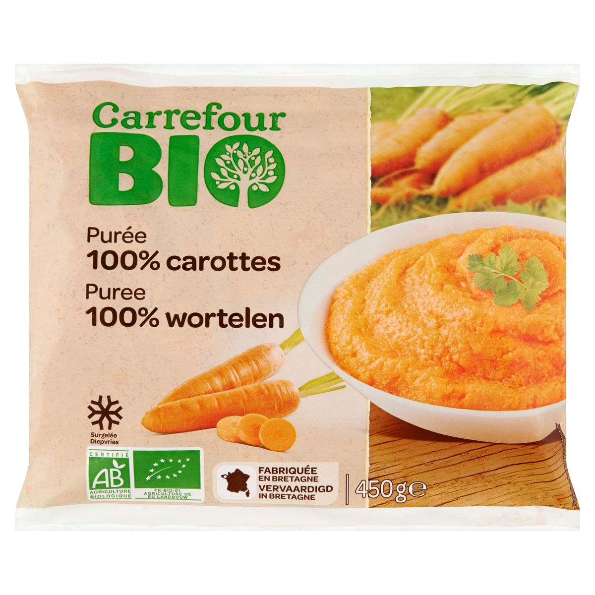 Carrefour Bio Purée 100% Carottes 450 g