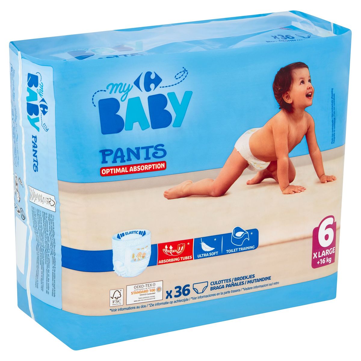 Couches culottes taille 6 XLarge : +16 kg CARREFOUR BABY