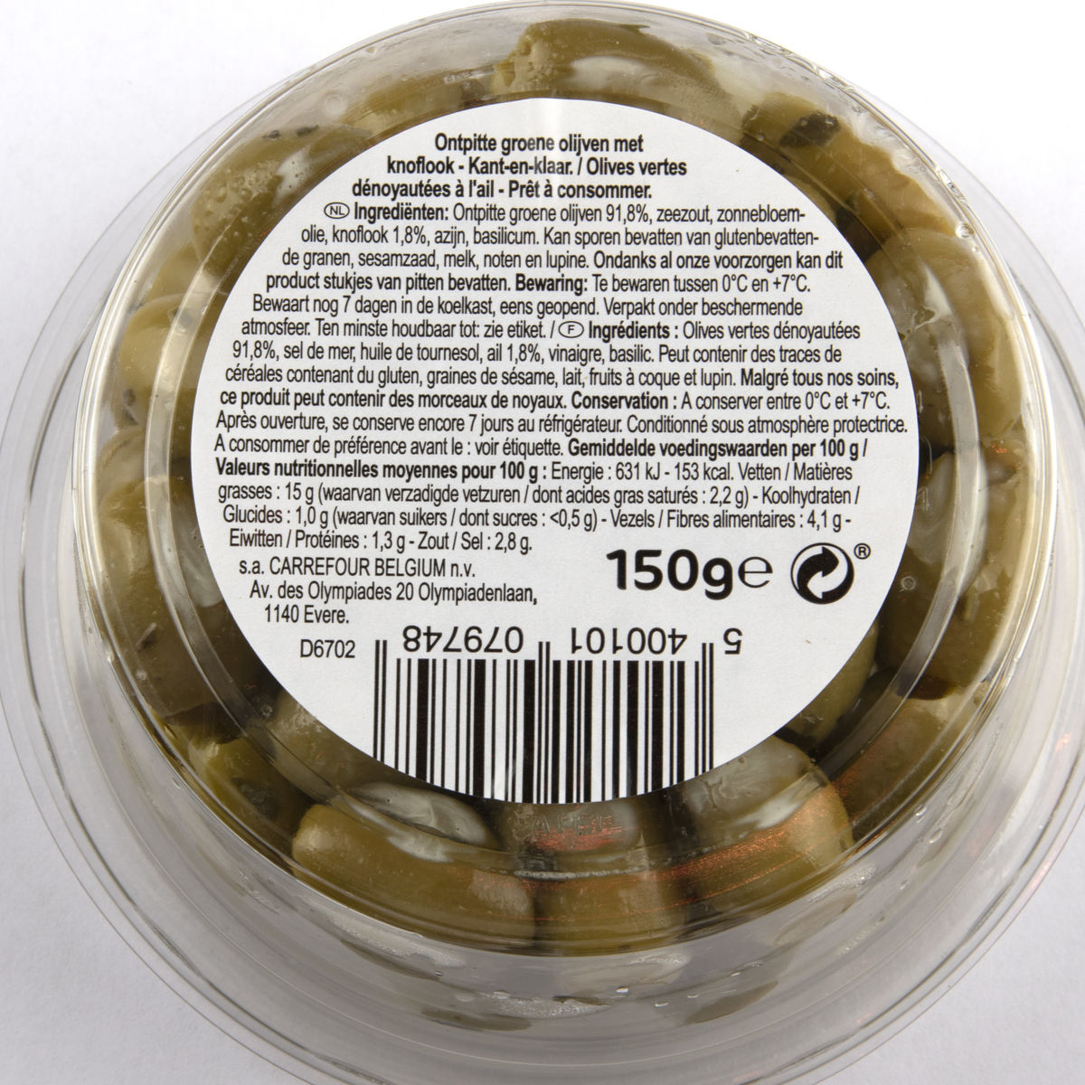 Carrefour Sensation Apero Time Olives à l'Ail 150 g
