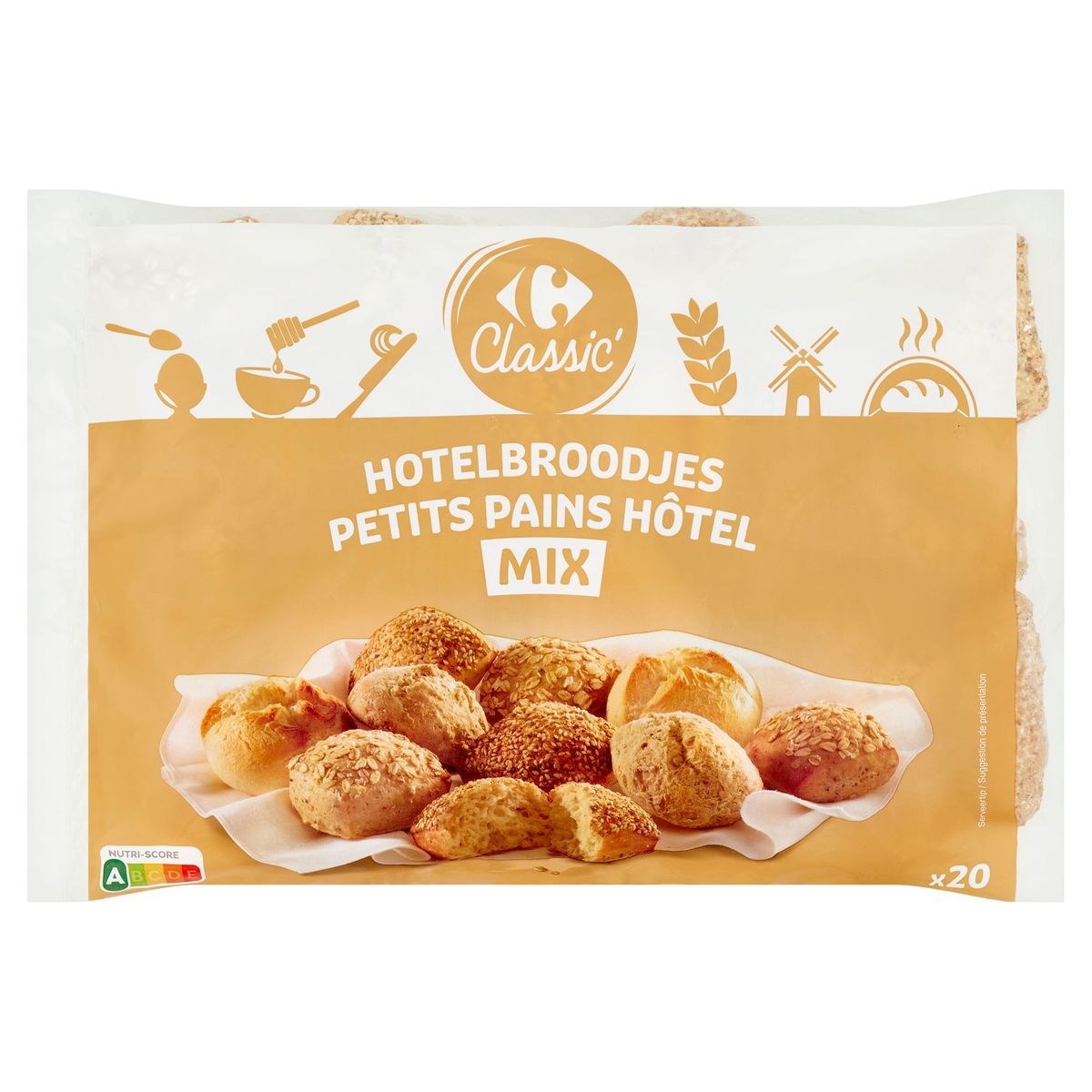 Carrefour Classic' Petits Pains Hôtel Mix 20 Pièces 725 g
