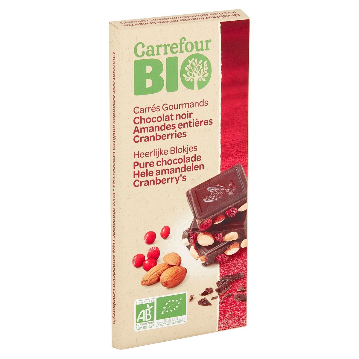 Carrefour Bio Pure Chocolade Hele Amandelen Cranberry's 200 g