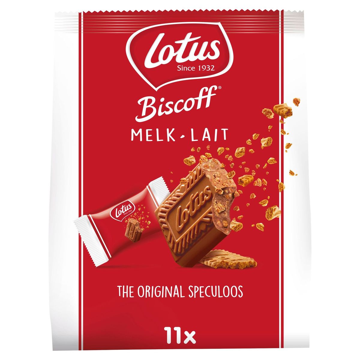 Lotus Biscoff Lait Chocolat avec The Original Speculoos 11 Pièces 165g