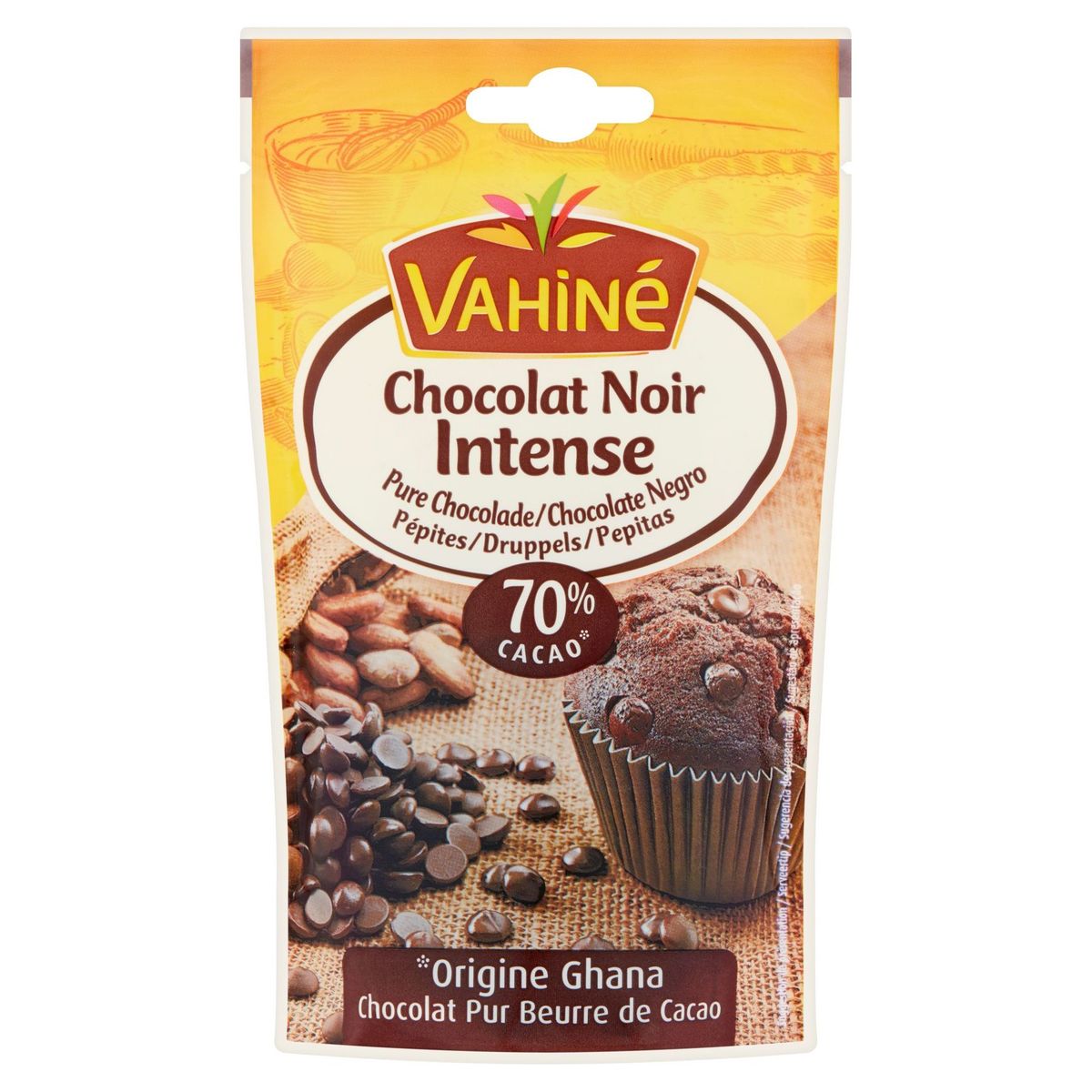 Vahiné Intense Pure Chocolade Druppels 100 g