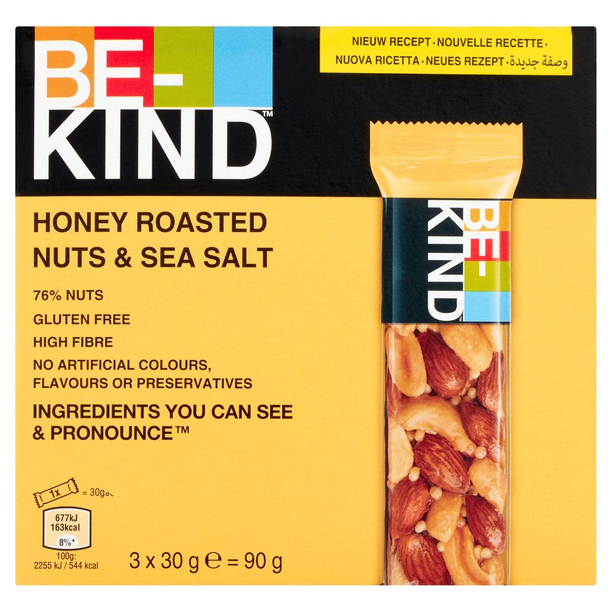 BE-KIND Honey Roasted Nuts & Sea Salt 3 x 30 g