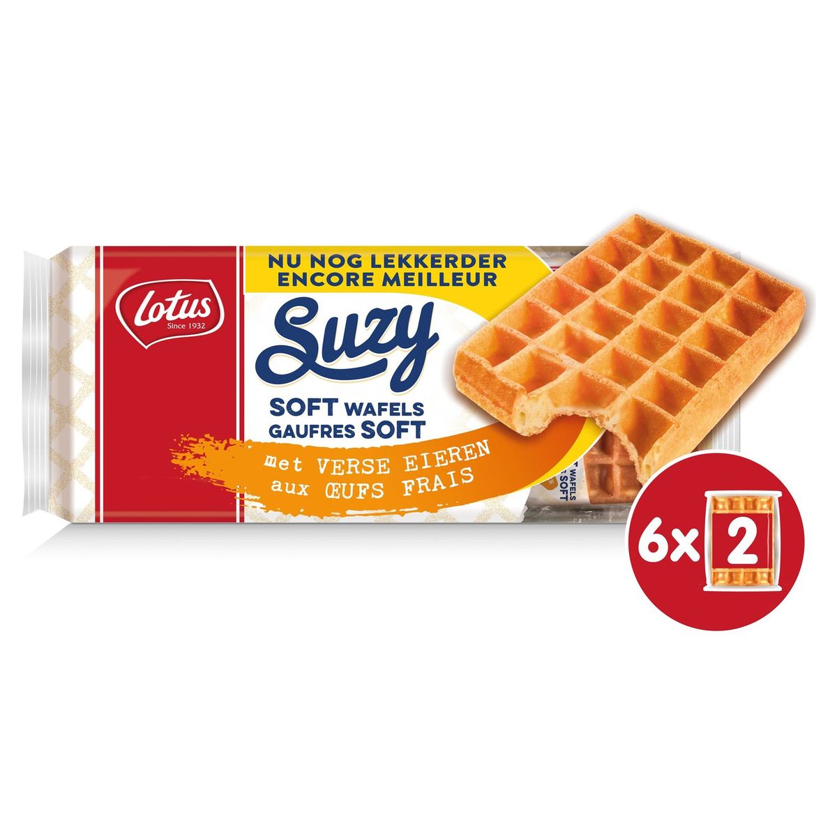 Lotus Suzy Soft Wafels met Verse Eieren 6 x 44 g