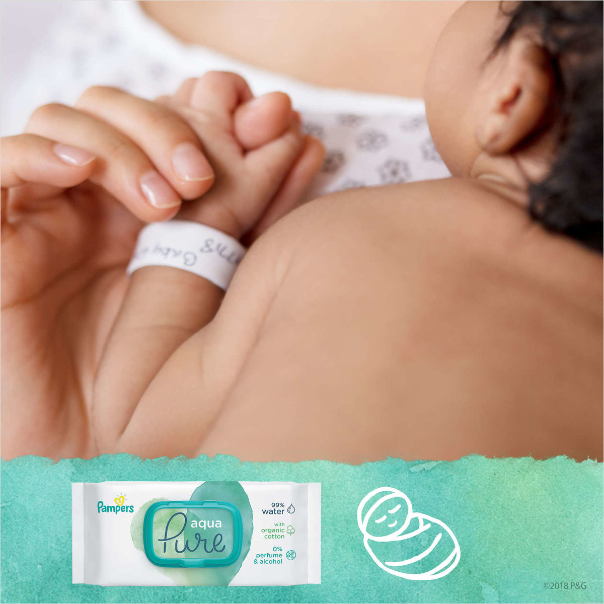 Pampers Aqua Pure Babydoekjes 9 Verpakkingen = 432 Babydoekjes