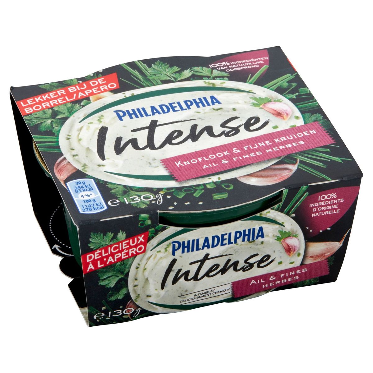 Philadelphia Fromage tartinable INTENSE Ail & Fines Herbes 130 g