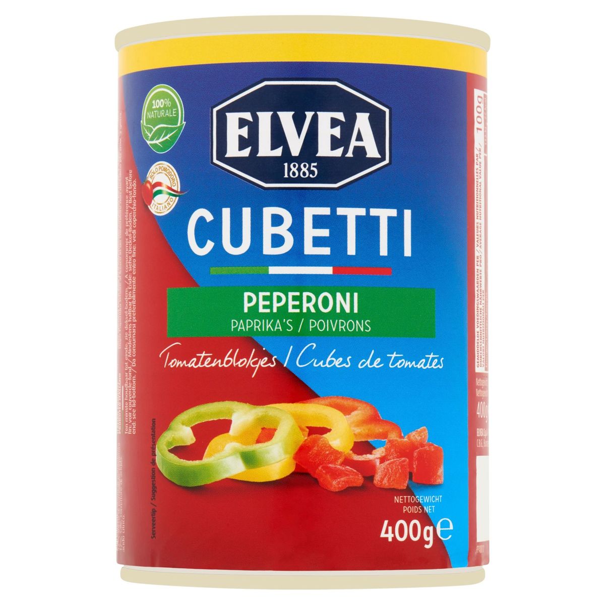 Elvea Cubetti Peperoni Paprika's Tomatenblokjes 400 g