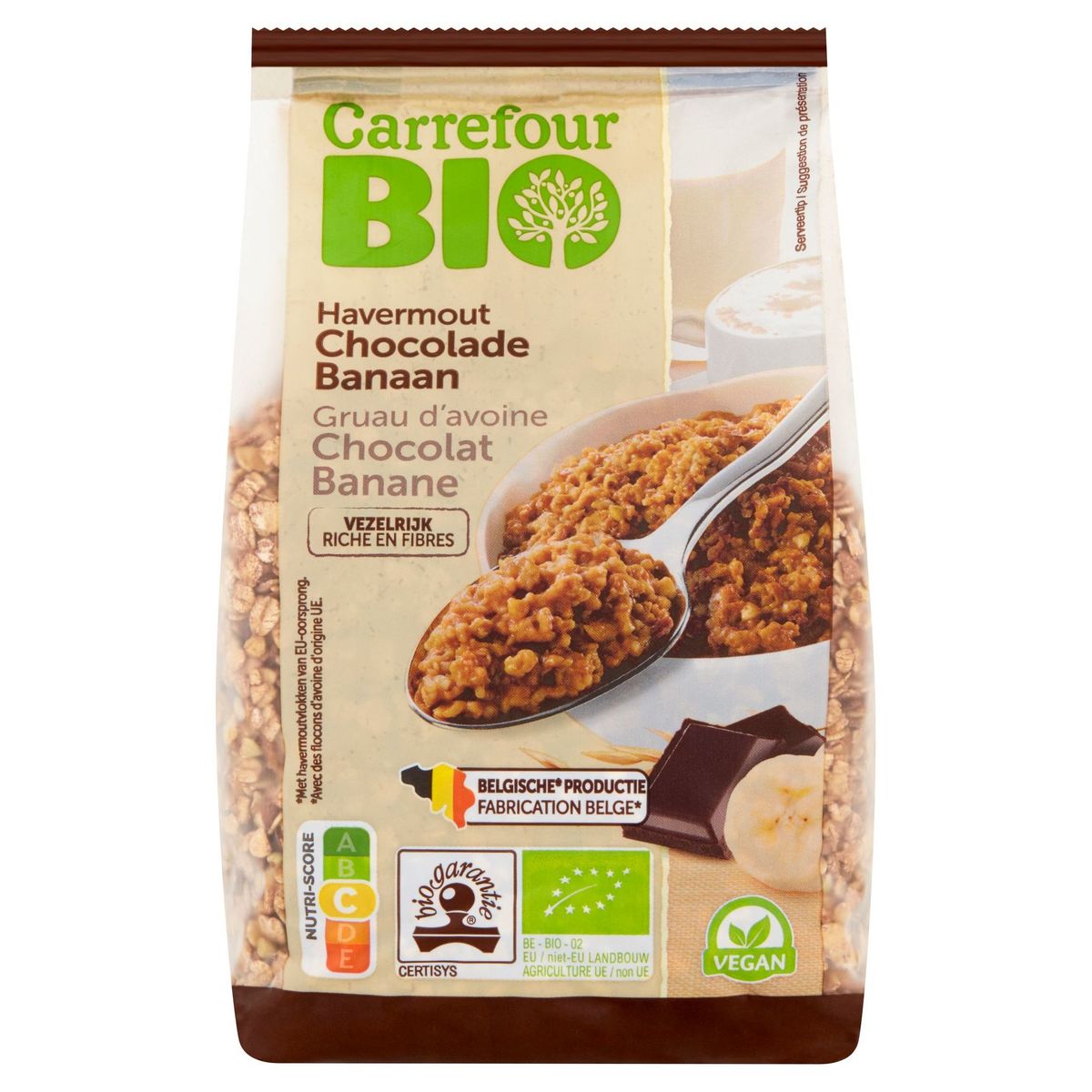 Carrefour Bio Gruau d'Avoine Chocolat Banane 400 g