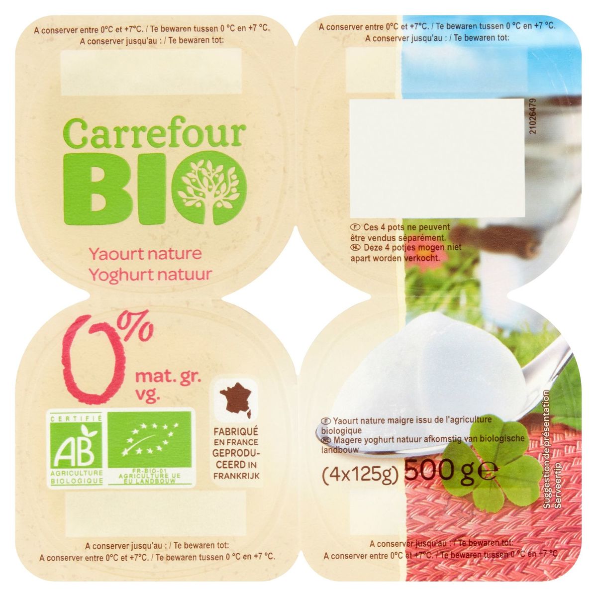 Carrefour Bio Yoghurt Natuur 0 Vg 4 X 125 G Carrefour Site