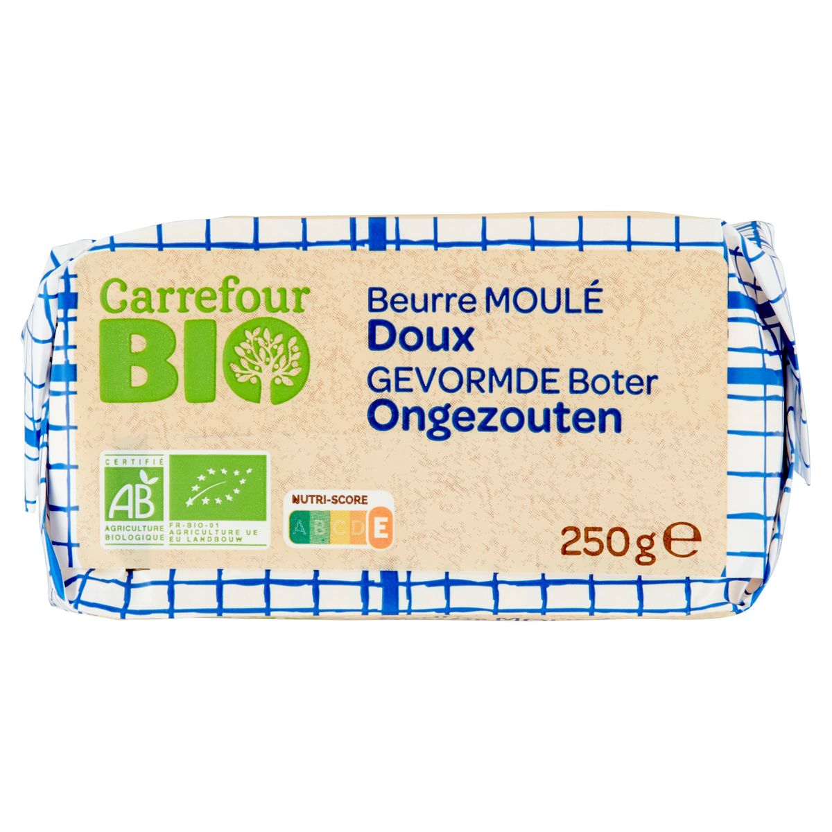Carrefour Bio Gevormde Boter Ongezouten 250 g