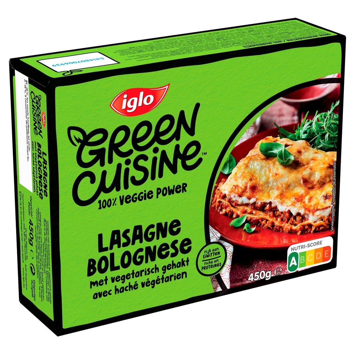 Iglo Green Cuisine Lasagne Bolognese avec Haché Végétarien 450 g