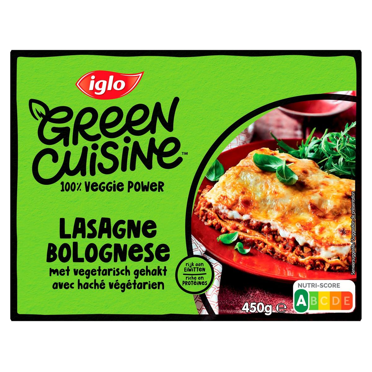 iglo Green Cuisine Lasagne Bolognese avec Haché Végétarien 450 g
