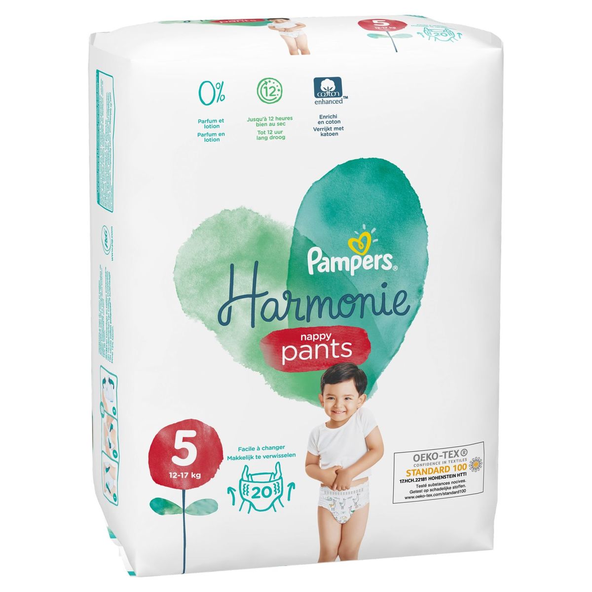 Pampers Harmonie Pants Couches-Culottes T5, 20 Culottes, 12kg-17kg