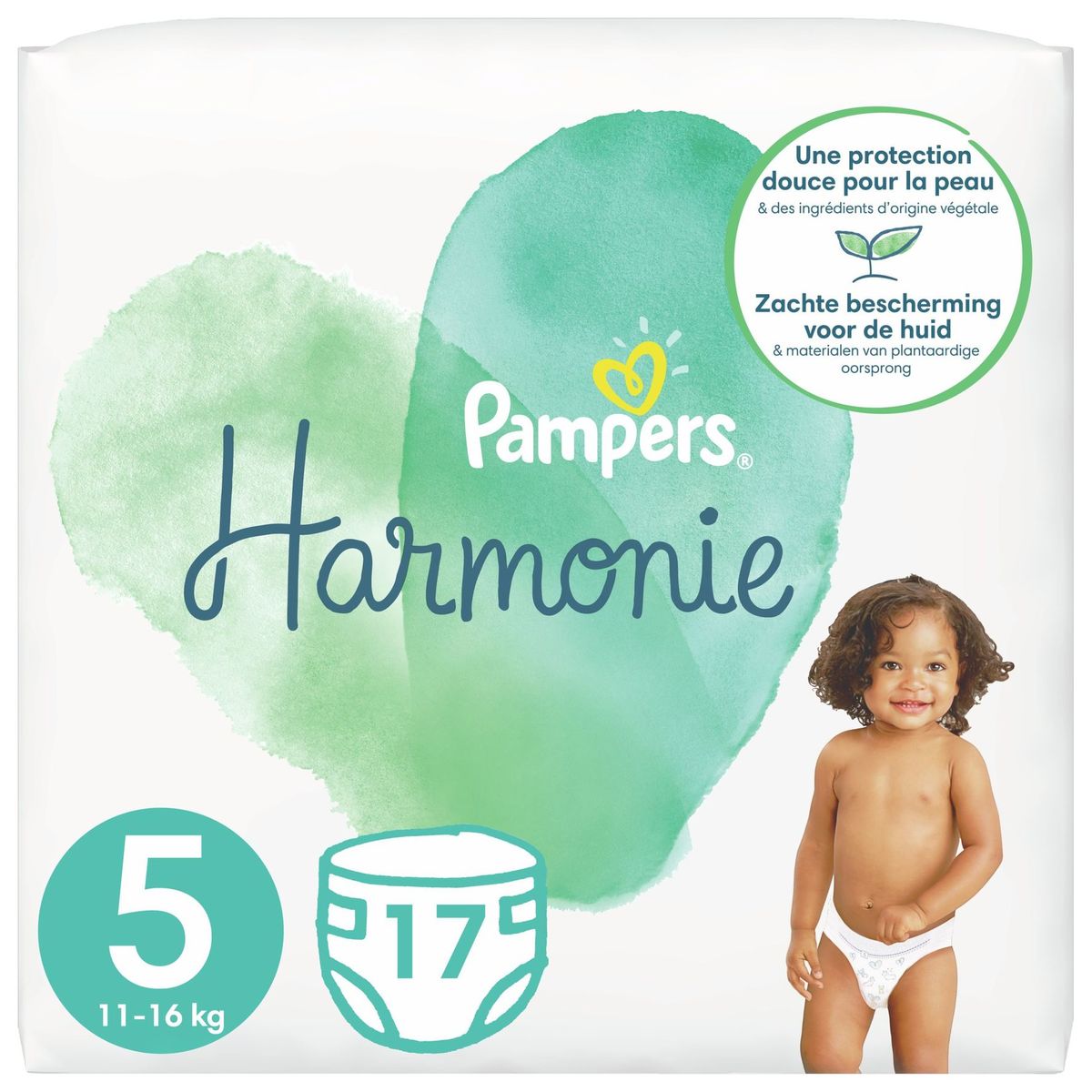 Pampers Harmonie Maat 5, 17 Luiers, 11kg-16kg