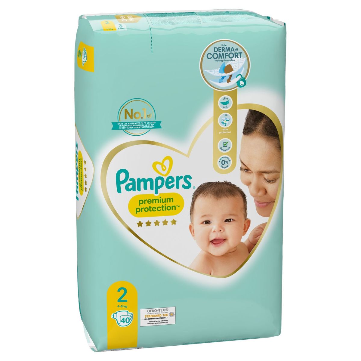 Pampers Premium Protection Taille 2, 40 Couches, 4kg-8kg