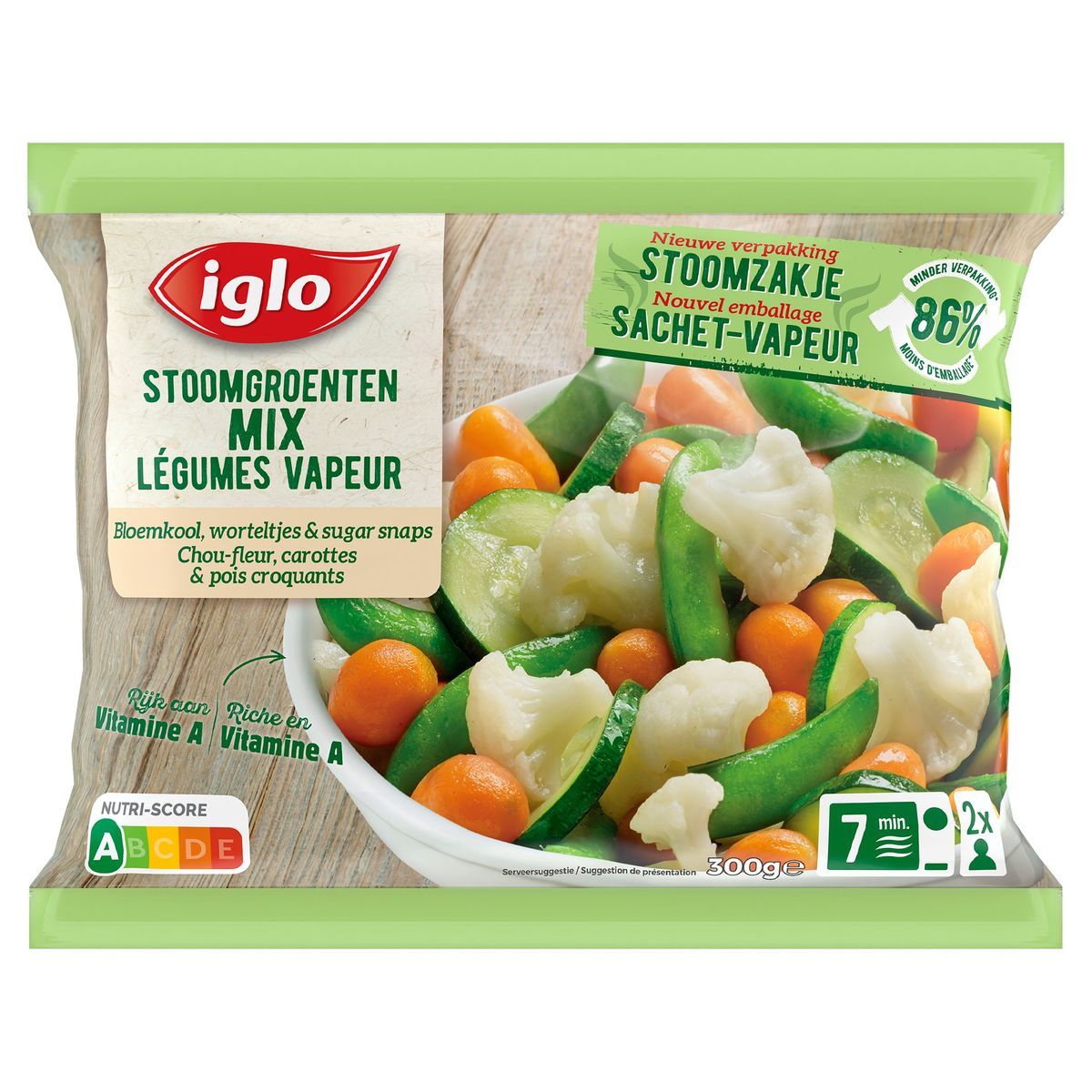 Iglo Légumes vapeur Chou-fleur, Carottes & Pois Croquants 300 g