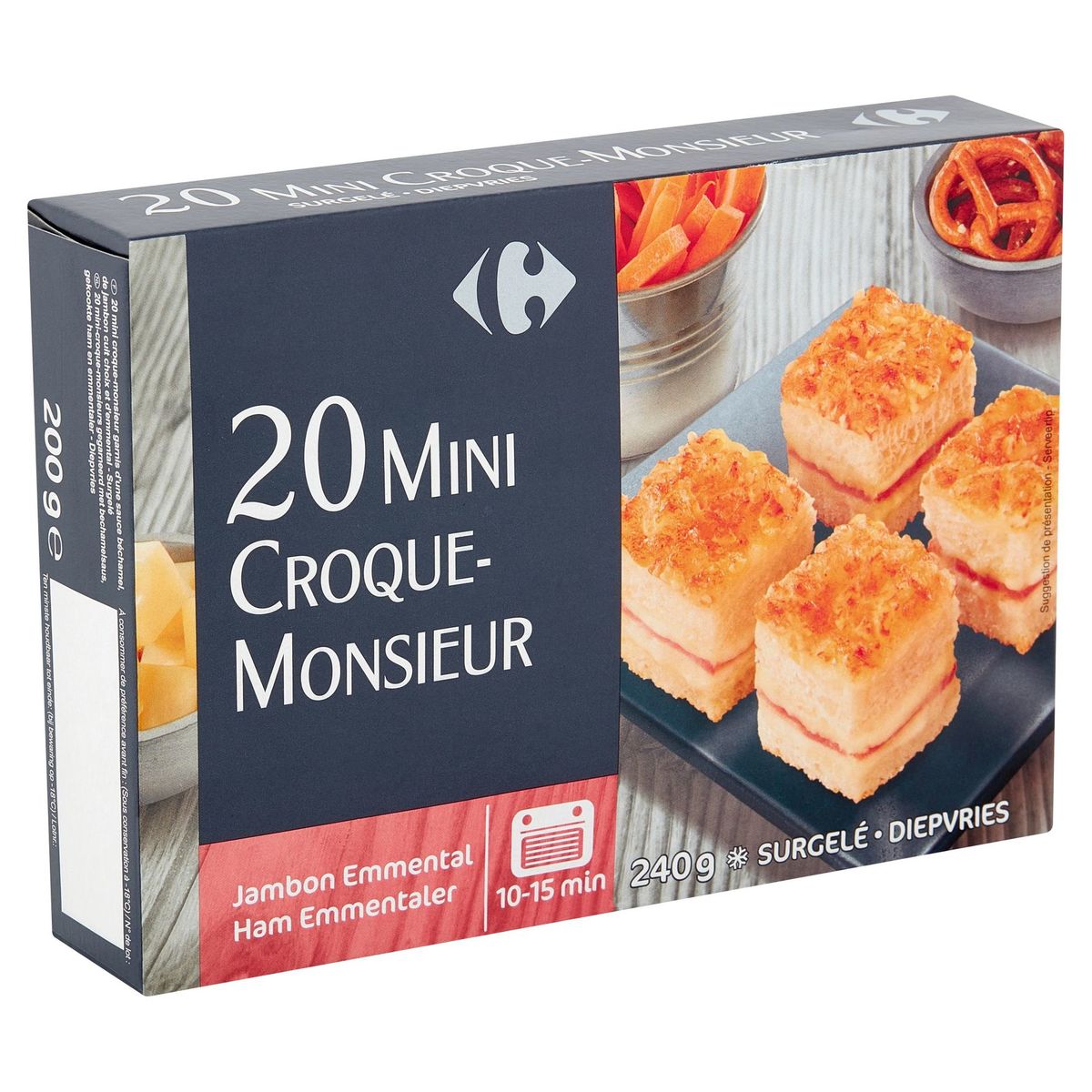 Carrefour 20 Mini Croque-Monsieur Jambon Emmental 240 g