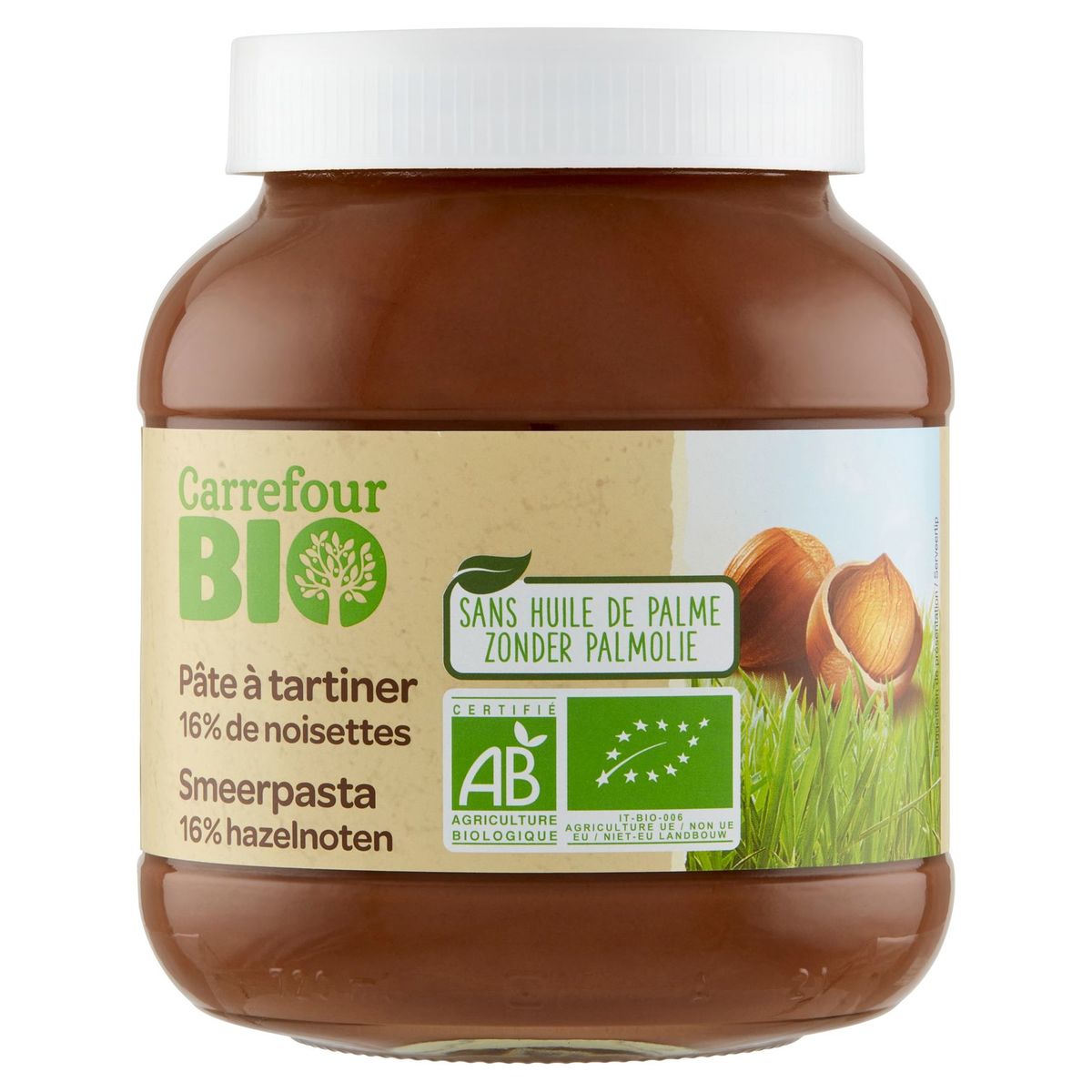 Carrefour Bio Pâte à Tartiner 16% de Noisettes 700 g