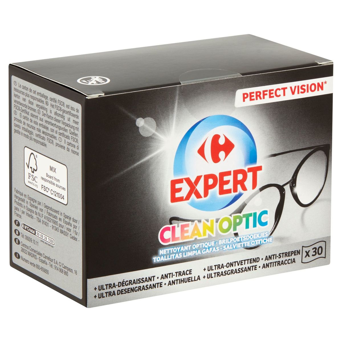 Carrefour Expert Clean Optic Brilpoetsdoekjes 30 Zakjes
