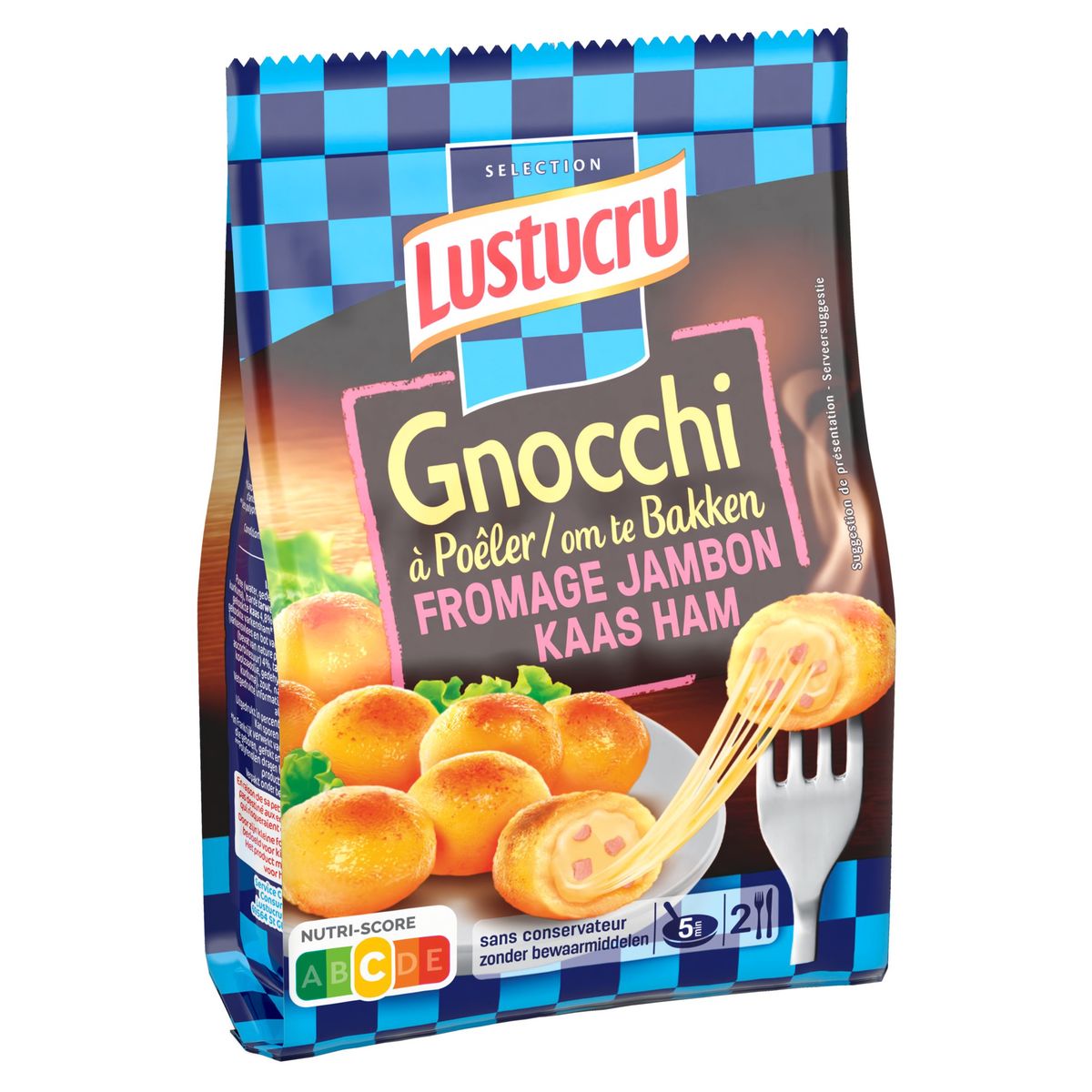 Lustucru Gnocchi à cuire jambon fromage 280 g