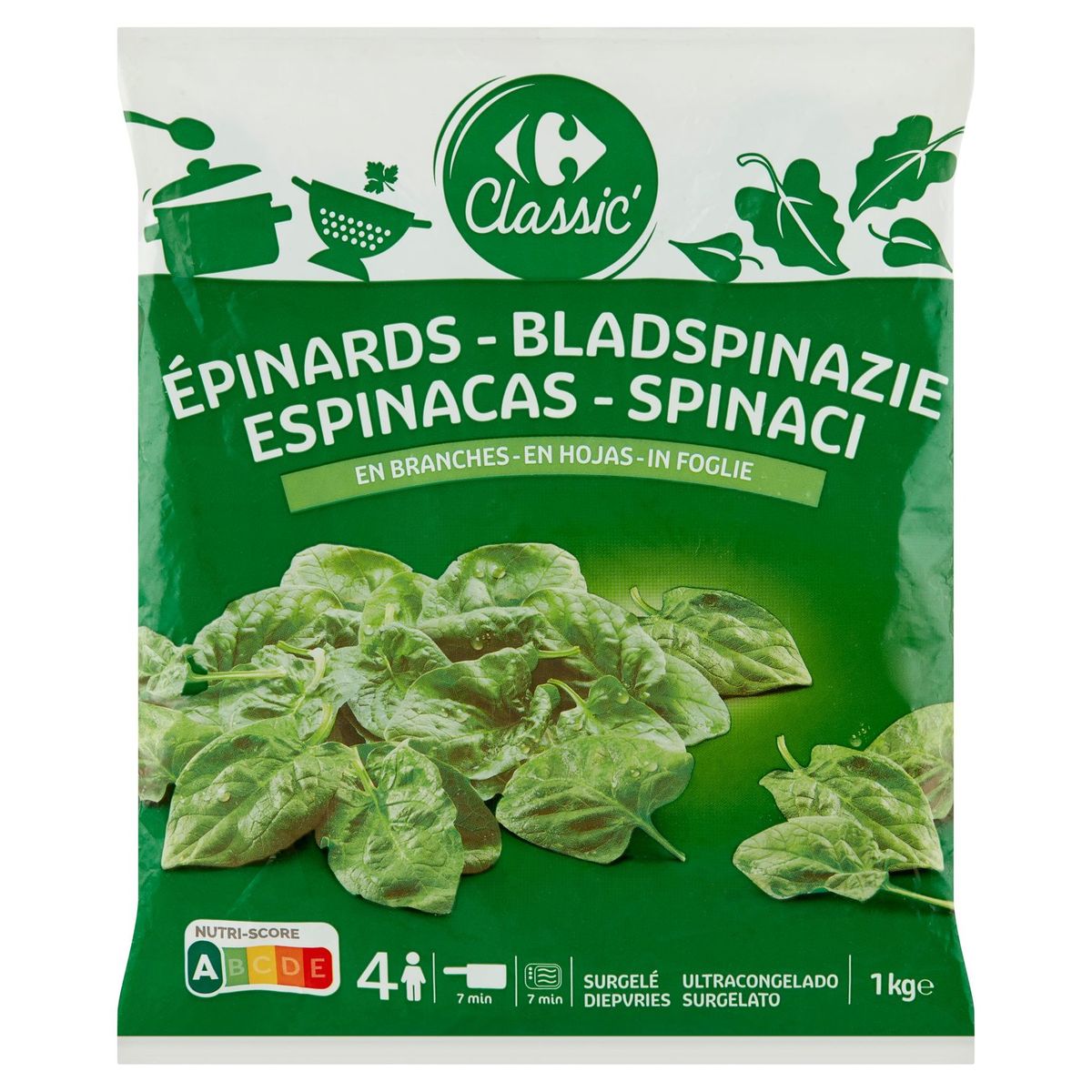 Carrefour Classic' Épinards en Branches 1 kg